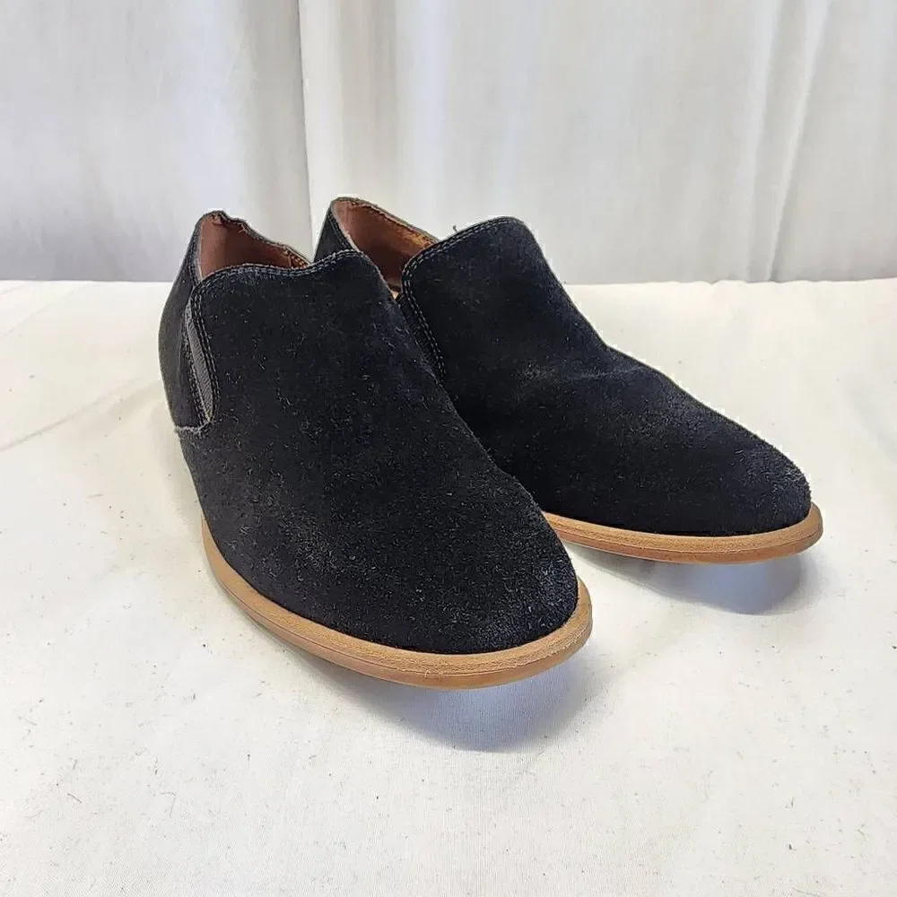 Franco Sarto Jed Black Suede Slip On Women's Size 7.5